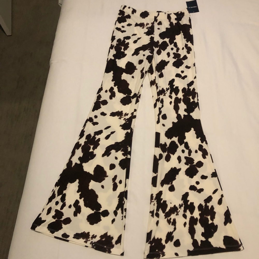 Cow Print Bellbottom Pants